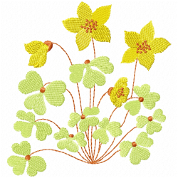 Flowers And Tree Embroidery Design 11